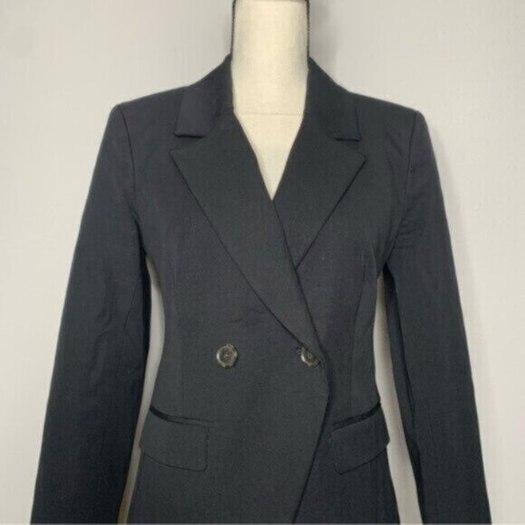 J. Crew Black Devon Bi-Stretch Cotton Blend Double Breasted Blazer - Picture 8 of 17